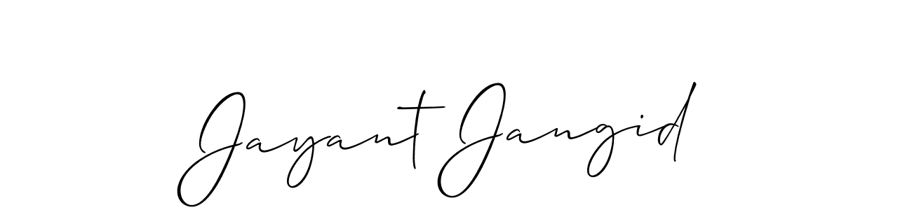 Jayant Jangid stylish signature style. Best Handwritten Sign (Allison_Script) for my name. Handwritten Signature Collection Ideas for my name Jayant Jangid. Jayant Jangid signature style 2 images and pictures png