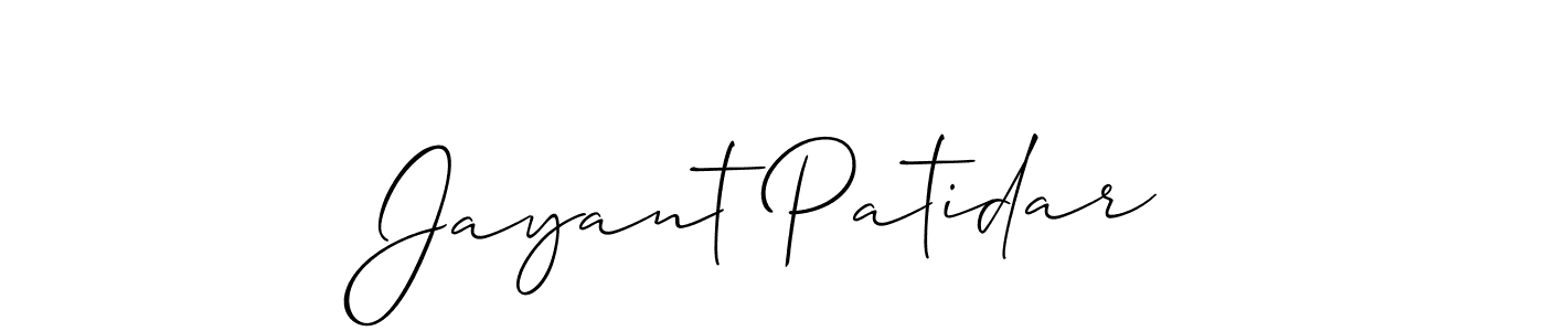 Also we have Jayant Patidar name is the best signature style. Create professional handwritten signature collection using Allison_Script autograph style. Jayant Patidar signature style 2 images and pictures png