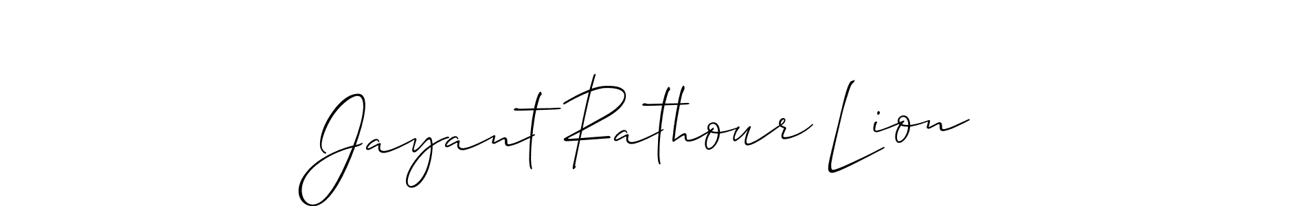 Create a beautiful signature design for name Jayant Rathour Lion. With this signature (Allison_Script) fonts, you can make a handwritten signature for free. Jayant Rathour Lion signature style 2 images and pictures png