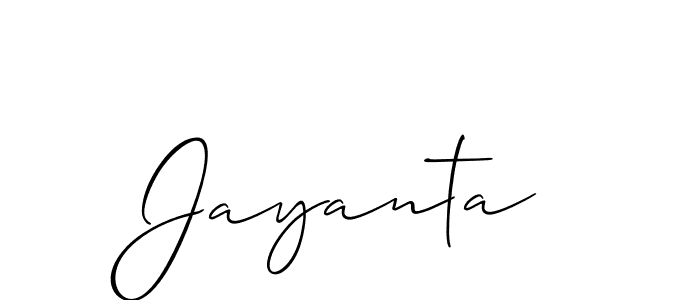 Design your own signature with our free online signature maker. With this signature software, you can create a handwritten (Allison_Script) signature for name Jayanta. Jayanta signature style 2 images and pictures png