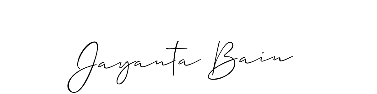 Make a beautiful signature design for name Jayanta Bain. With this signature (Allison_Script) style, you can create a handwritten signature for free. Jayanta Bain signature style 2 images and pictures png