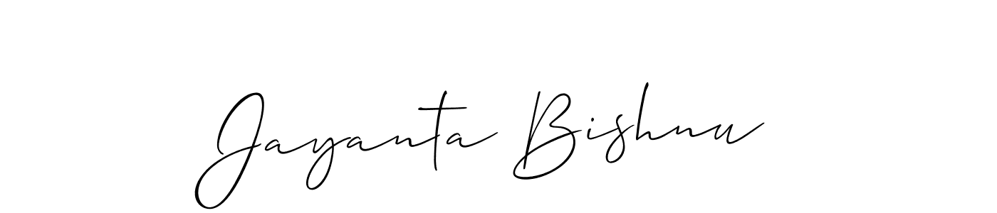 Make a beautiful signature design for name Jayanta Bishnu. With this signature (Allison_Script) style, you can create a handwritten signature for free. Jayanta Bishnu signature style 2 images and pictures png