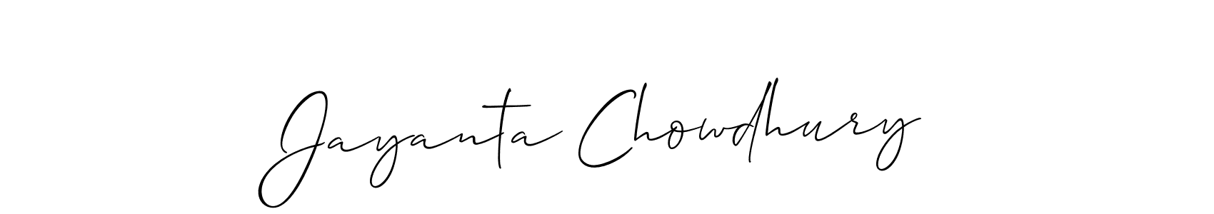 Create a beautiful signature design for name Jayanta Chowdhury. With this signature (Allison_Script) fonts, you can make a handwritten signature for free. Jayanta Chowdhury signature style 2 images and pictures png