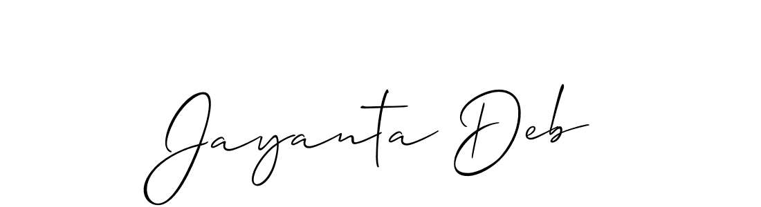 Jayanta Deb stylish signature style. Best Handwritten Sign (Allison_Script) for my name. Handwritten Signature Collection Ideas for my name Jayanta Deb. Jayanta Deb signature style 2 images and pictures png