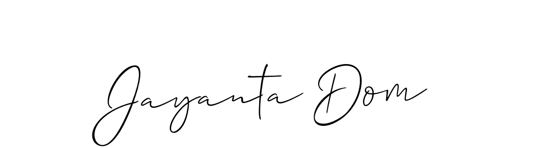 The best way (Allison_Script) to make a short signature is to pick only two or three words in your name. The name Jayanta Dom include a total of six letters. For converting this name. Jayanta Dom signature style 2 images and pictures png