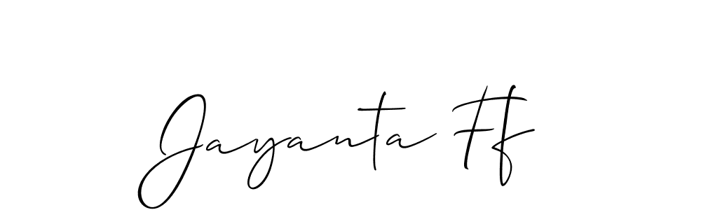 Use a signature maker to create a handwritten signature online. With this signature software, you can design (Allison_Script) your own signature for name Jayanta Ff. Jayanta Ff signature style 2 images and pictures png