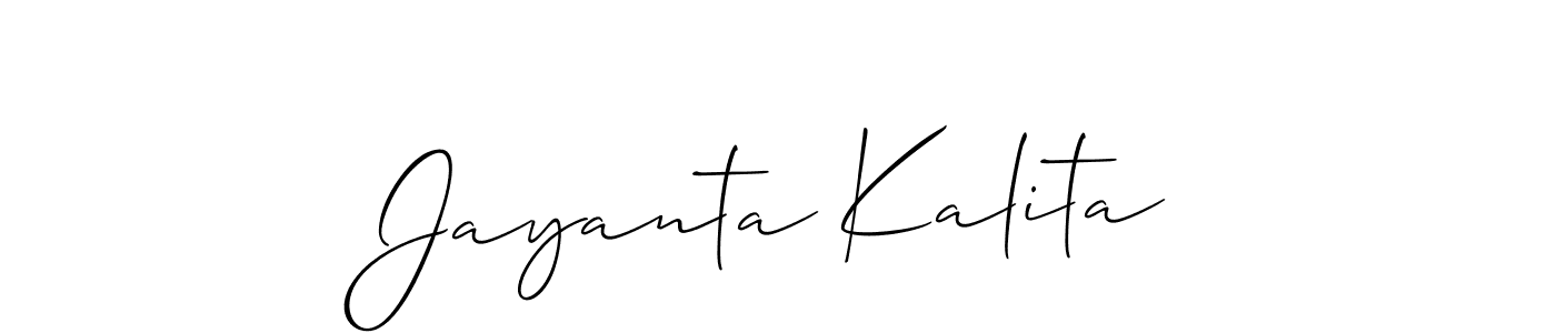 How to make Jayanta Kalita name signature. Use Allison_Script style for creating short signs online. This is the latest handwritten sign. Jayanta Kalita signature style 2 images and pictures png