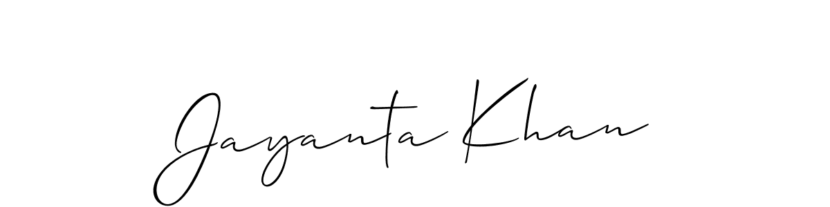 How to make Jayanta Khan name signature. Use Allison_Script style for creating short signs online. This is the latest handwritten sign. Jayanta Khan signature style 2 images and pictures png