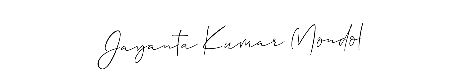 How to make Jayanta Kumar Mondol name signature. Use Allison_Script style for creating short signs online. This is the latest handwritten sign. Jayanta Kumar Mondol signature style 2 images and pictures png