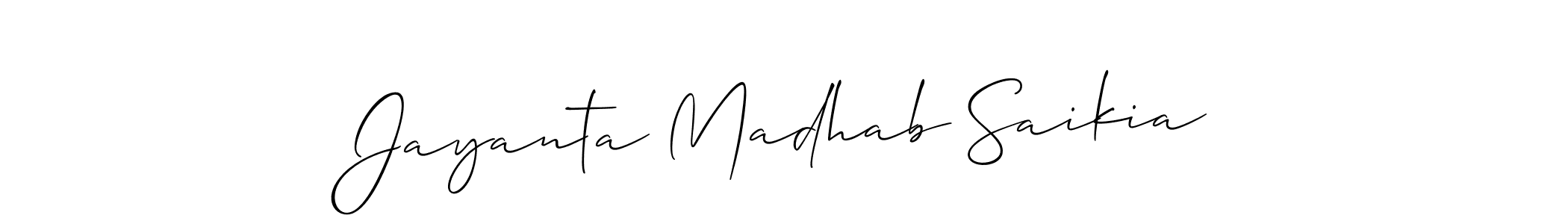 if you are searching for the best signature style for your name Jayanta Madhab Saikia. so please give up your signature search. here we have designed multiple signature styles  using Allison_Script. Jayanta Madhab Saikia signature style 2 images and pictures png