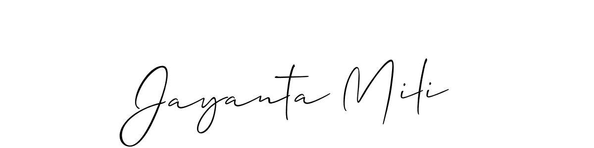 Design your own signature with our free online signature maker. With this signature software, you can create a handwritten (Allison_Script) signature for name Jayanta Mili. Jayanta Mili signature style 2 images and pictures png
