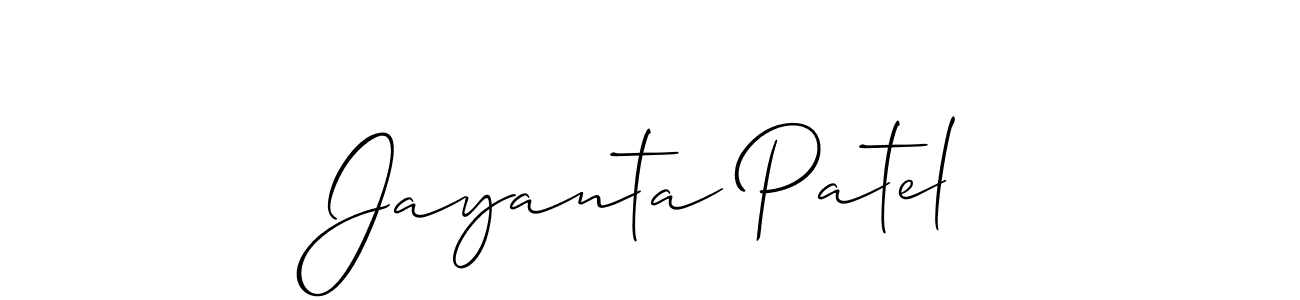 Use a signature maker to create a handwritten signature online. With this signature software, you can design (Allison_Script) your own signature for name Jayanta Patel. Jayanta Patel signature style 2 images and pictures png