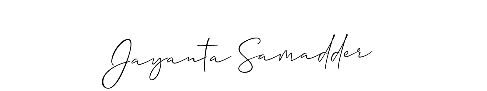 Create a beautiful signature design for name Jayanta Samadder. With this signature (Allison_Script) fonts, you can make a handwritten signature for free. Jayanta Samadder signature style 2 images and pictures png