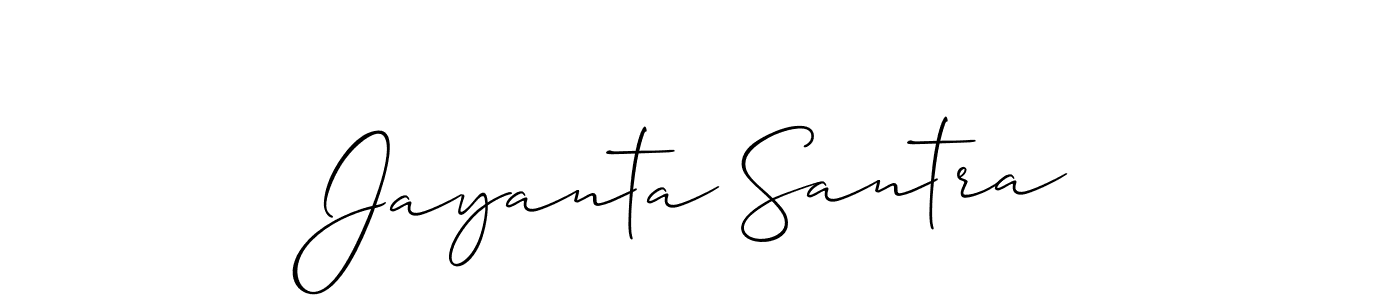 Create a beautiful signature design for name Jayanta Santra. With this signature (Allison_Script) fonts, you can make a handwritten signature for free. Jayanta Santra signature style 2 images and pictures png
