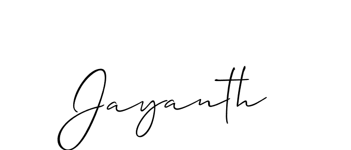 Make a beautiful signature design for name Jayanth. With this signature (Allison_Script) style, you can create a handwritten signature for free. Jayanth signature style 2 images and pictures png