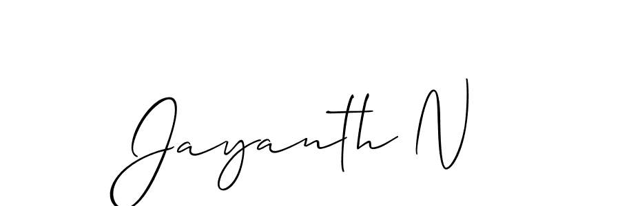 Use a signature maker to create a handwritten signature online. With this signature software, you can design (Allison_Script) your own signature for name Jayanth N. Jayanth N signature style 2 images and pictures png