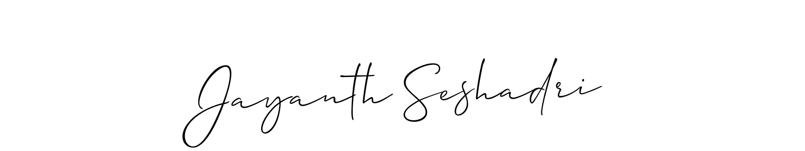 Create a beautiful signature design for name Jayanth Seshadri. With this signature (Allison_Script) fonts, you can make a handwritten signature for free. Jayanth Seshadri signature style 2 images and pictures png