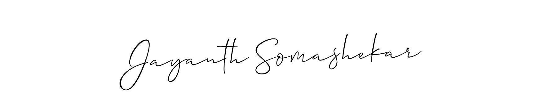 Design your own signature with our free online signature maker. With this signature software, you can create a handwritten (Allison_Script) signature for name Jayanth Somashekar. Jayanth Somashekar signature style 2 images and pictures png