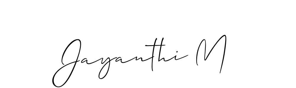You should practise on your own different ways (Allison_Script) to write your name (Jayanthi M) in signature. don't let someone else do it for you. Jayanthi M signature style 2 images and pictures png