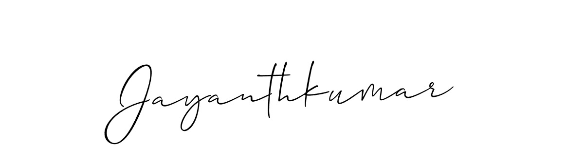 Make a beautiful signature design for name Jayanthkumar. With this signature (Allison_Script) style, you can create a handwritten signature for free. Jayanthkumar signature style 2 images and pictures png
