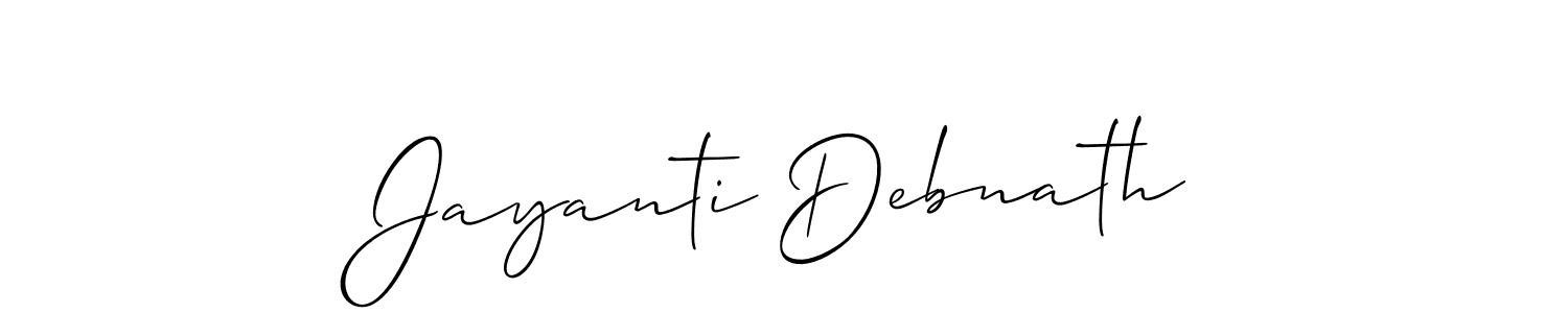 Jayanti Debnath stylish signature style. Best Handwritten Sign (Allison_Script) for my name. Handwritten Signature Collection Ideas for my name Jayanti Debnath. Jayanti Debnath signature style 2 images and pictures png