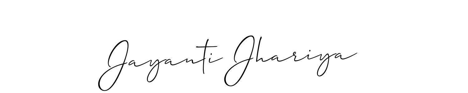 Also we have Jayanti Jhariya name is the best signature style. Create professional handwritten signature collection using Allison_Script autograph style. Jayanti Jhariya signature style 2 images and pictures png