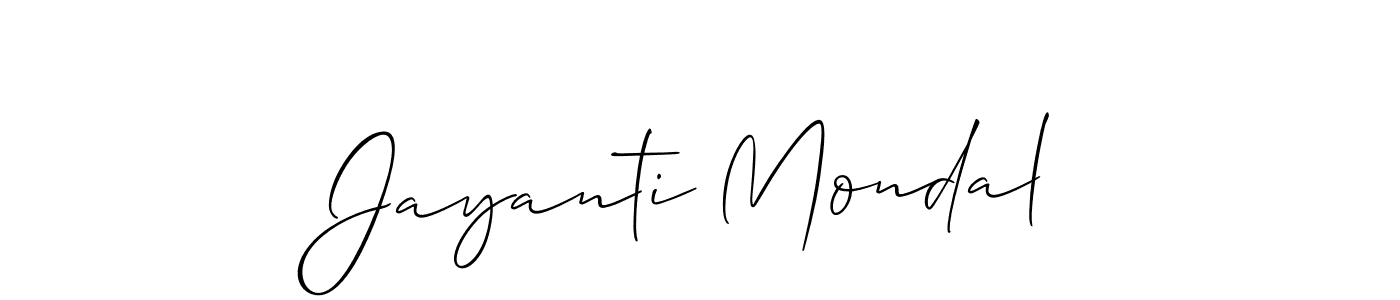 Make a beautiful signature design for name Jayanti Mondal. With this signature (Allison_Script) style, you can create a handwritten signature for free. Jayanti Mondal signature style 2 images and pictures png