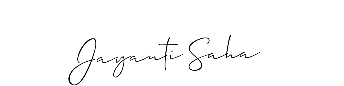 Make a beautiful signature design for name Jayanti Saha. With this signature (Allison_Script) style, you can create a handwritten signature for free. Jayanti Saha signature style 2 images and pictures png