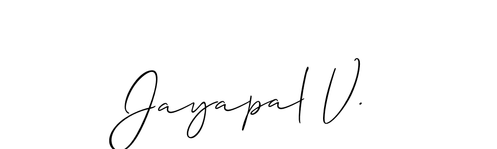 Also we have Jayapal V. name is the best signature style. Create professional handwritten signature collection using Allison_Script autograph style. Jayapal V. signature style 2 images and pictures png