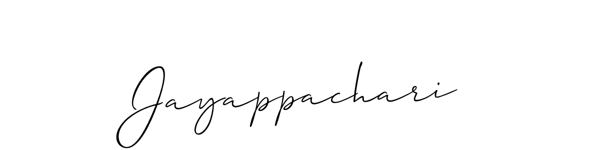 Create a beautiful signature design for name Jayappachari. With this signature (Allison_Script) fonts, you can make a handwritten signature for free. Jayappachari signature style 2 images and pictures png