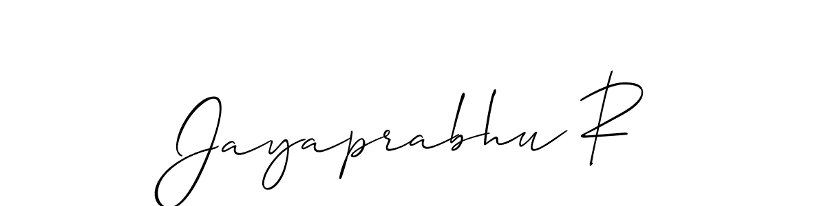 Jayaprabhu R stylish signature style. Best Handwritten Sign (Allison_Script) for my name. Handwritten Signature Collection Ideas for my name Jayaprabhu R. Jayaprabhu R signature style 2 images and pictures png