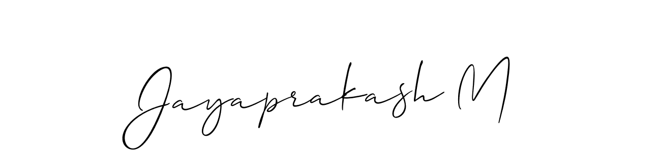 Make a short Jayaprakash M signature style. Manage your documents anywhere anytime using Allison_Script. Create and add eSignatures, submit forms, share and send files easily. Jayaprakash M signature style 2 images and pictures png