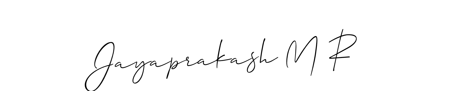 Create a beautiful signature design for name Jayaprakash M R. With this signature (Allison_Script) fonts, you can make a handwritten signature for free. Jayaprakash M R signature style 2 images and pictures png