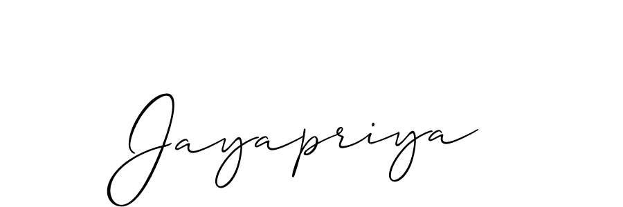 Also we have Jayapriya name is the best signature style. Create professional handwritten signature collection using Allison_Script autograph style. Jayapriya signature style 2 images and pictures png