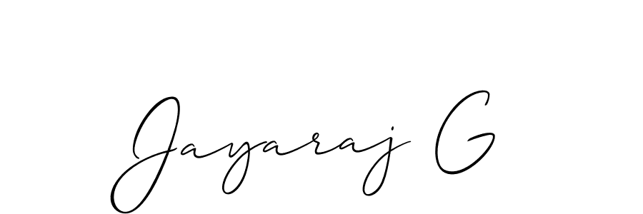 Also You can easily find your signature by using the search form. We will create Jayaraj G name handwritten signature images for you free of cost using Allison_Script sign style. Jayaraj G signature style 2 images and pictures png