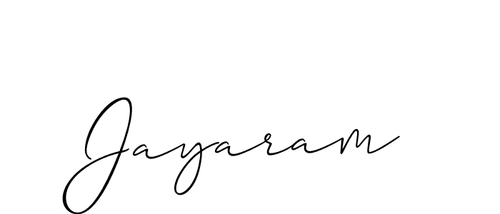 Design your own signature with our free online signature maker. With this signature software, you can create a handwritten (Allison_Script) signature for name Jayaram. Jayaram signature style 2 images and pictures png