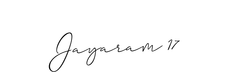 Use a signature maker to create a handwritten signature online. With this signature software, you can design (Allison_Script) your own signature for name Jayaram 17. Jayaram 17 signature style 2 images and pictures png