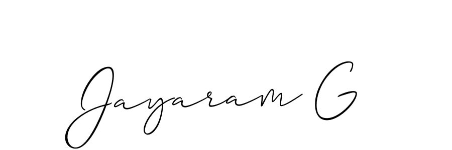 How to make Jayaram G name signature. Use Allison_Script style for creating short signs online. This is the latest handwritten sign. Jayaram G signature style 2 images and pictures png