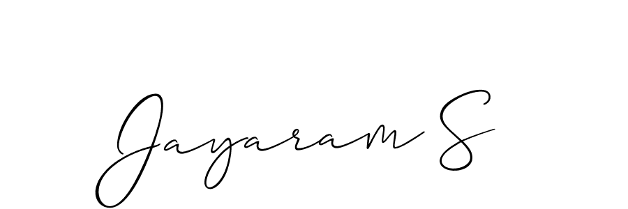 How to make Jayaram S signature? Allison_Script is a professional autograph style. Create handwritten signature for Jayaram S name. Jayaram S signature style 2 images and pictures png