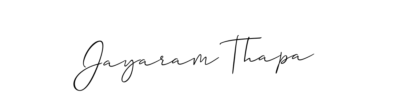 Allison_Script is a professional signature style that is perfect for those who want to add a touch of class to their signature. It is also a great choice for those who want to make their signature more unique. Get Jayaram Thapa name to fancy signature for free. Jayaram Thapa signature style 2 images and pictures png