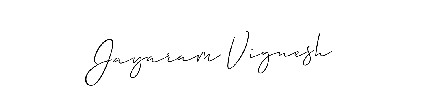 How to make Jayaram Vignesh signature? Allison_Script is a professional autograph style. Create handwritten signature for Jayaram Vignesh name. Jayaram Vignesh signature style 2 images and pictures png