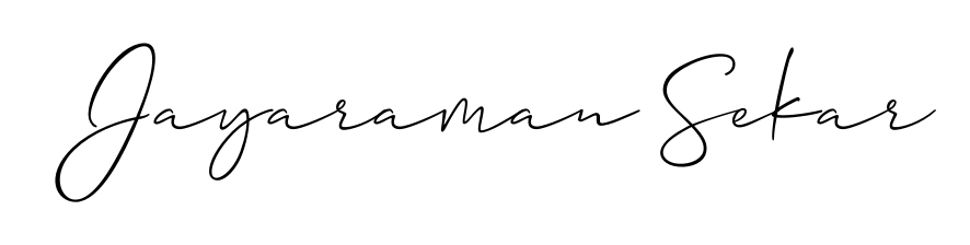 Looking for an artistic signature for Jayaraman Sekar? The Allison_Script calligraphy style gives a sophisticated flow suitable for business cards and emails. Jayaraman Sekar signature style 2 images and pictures png