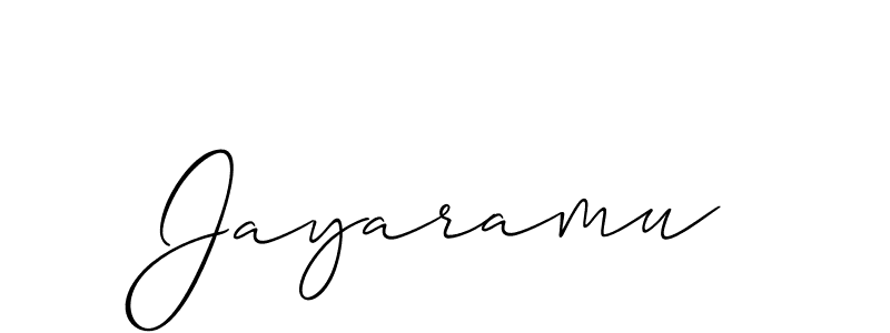 Use a signature maker to create a handwritten signature online. With this signature software, you can design (Allison_Script) your own signature for name Jayaramu. Jayaramu signature style 2 images and pictures png