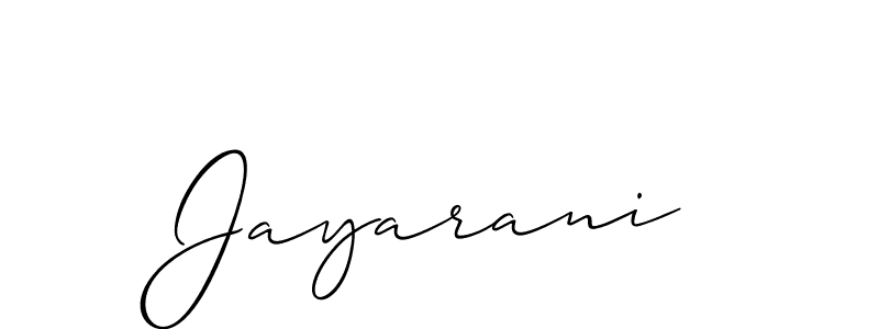 Use a signature maker to create a handwritten signature online. With this signature software, you can design (Allison_Script) your own signature for name Jayarani. Jayarani signature style 2 images and pictures png