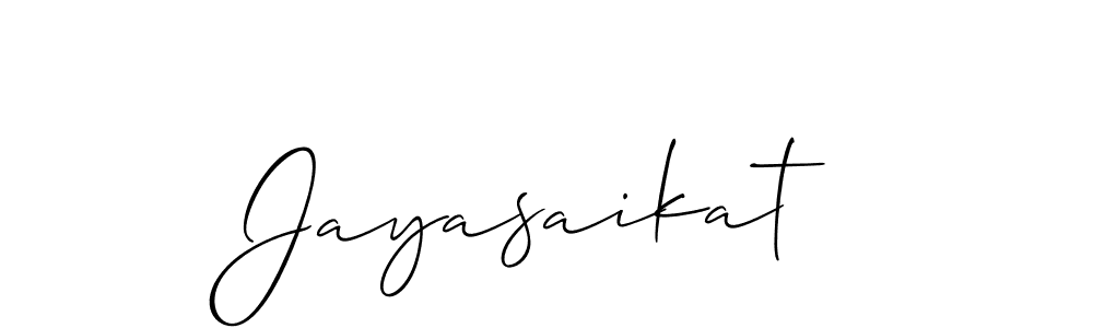 if you are searching for the best signature style for your name Jayasaikat. so please give up your signature search. here we have designed multiple signature styles  using Allison_Script. Jayasaikat signature style 2 images and pictures png