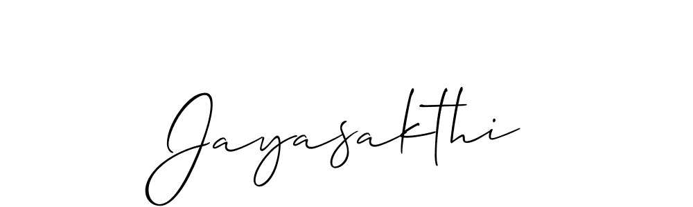 Create a beautiful signature design for name Jayasakthi. With this signature (Allison_Script) fonts, you can make a handwritten signature for free. Jayasakthi signature style 2 images and pictures png