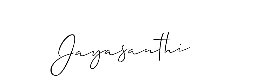 You should practise on your own different ways (Allison_Script) to write your name (Jayasanthi) in signature. don't let someone else do it for you. Jayasanthi signature style 2 images and pictures png