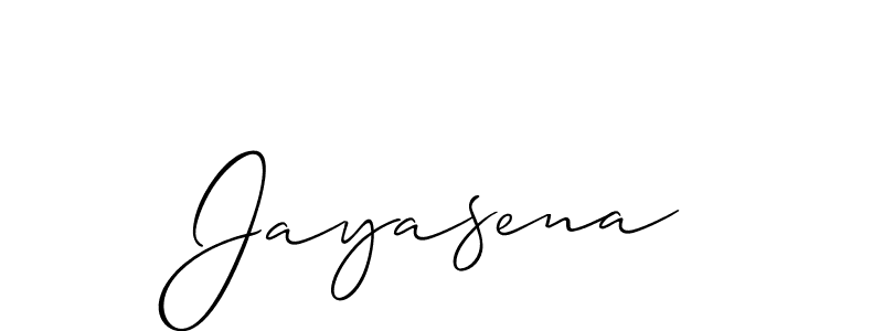 How to make Jayasena signature? Allison_Script is a professional autograph style. Create handwritten signature for Jayasena name. Jayasena signature style 2 images and pictures png