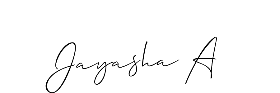 Create a beautiful signature design for name Jayasha A. With this signature (Allison_Script) fonts, you can make a handwritten signature for free. Jayasha A signature style 2 images and pictures png