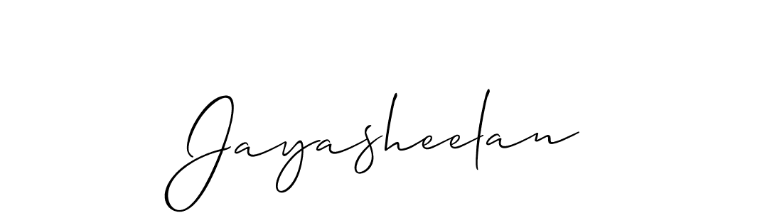 How to make Jayasheelan name signature. Use Allison_Script style for creating short signs online. This is the latest handwritten sign. Jayasheelan signature style 2 images and pictures png